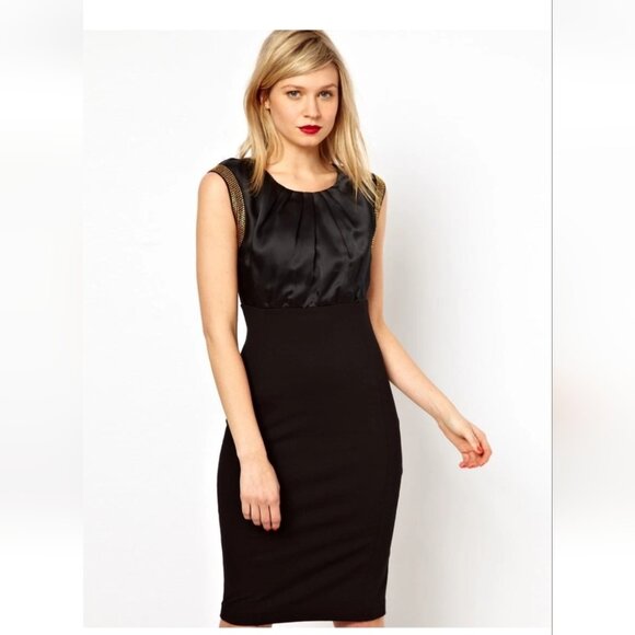 Ted Baker London Dresses & Skirts - TED BAKER | Silk Dress Pencil Embellished Sleaves US Sz 2